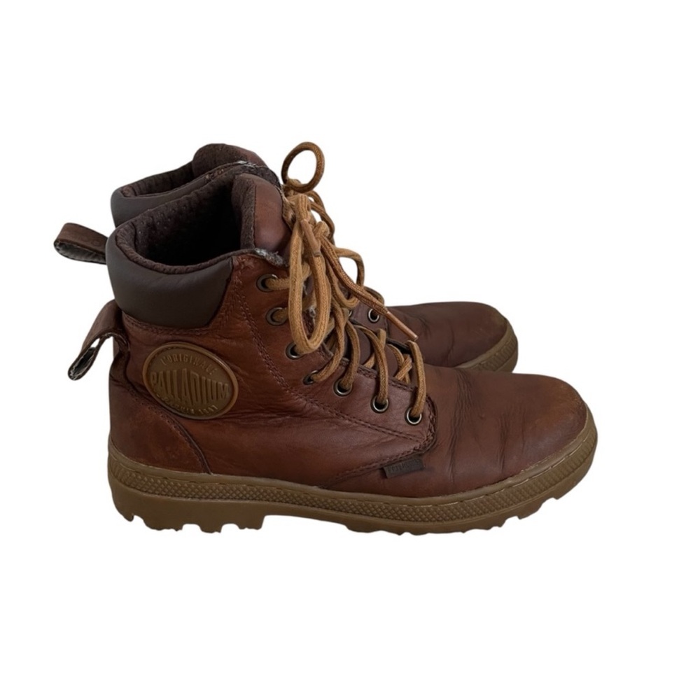 Palladium Waterproof Pallabosse Sport Cuff Boots Cognac Distressed Men's Size 7